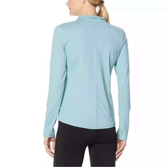 Shadow Sport Fitted Mock-Neck Zip Front Athletic Jacket Light Blue New! - Picture 3 of 8